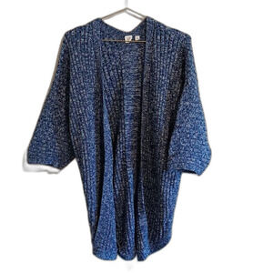 GAP for Good Knit Cardigan Long Duster Blue Space Dye Medium